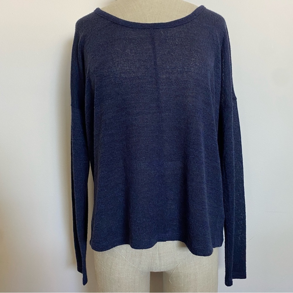 NWT Old Navy Navy Blue Scoop Neck Sweater Top - Picture 1 of 4